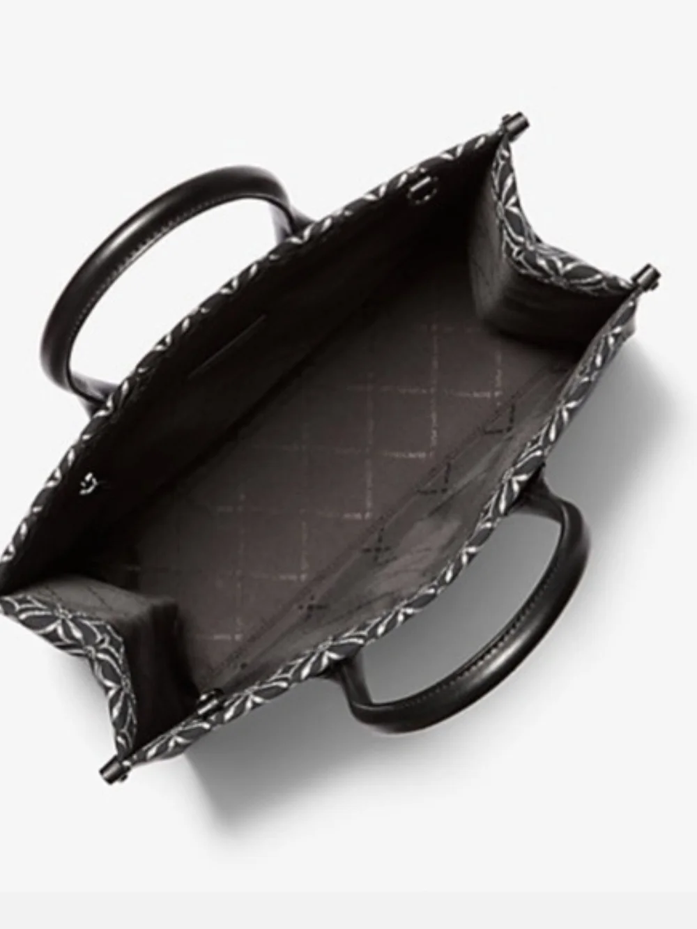 Michael Kors Mirella Medium Black & Silver Patterned